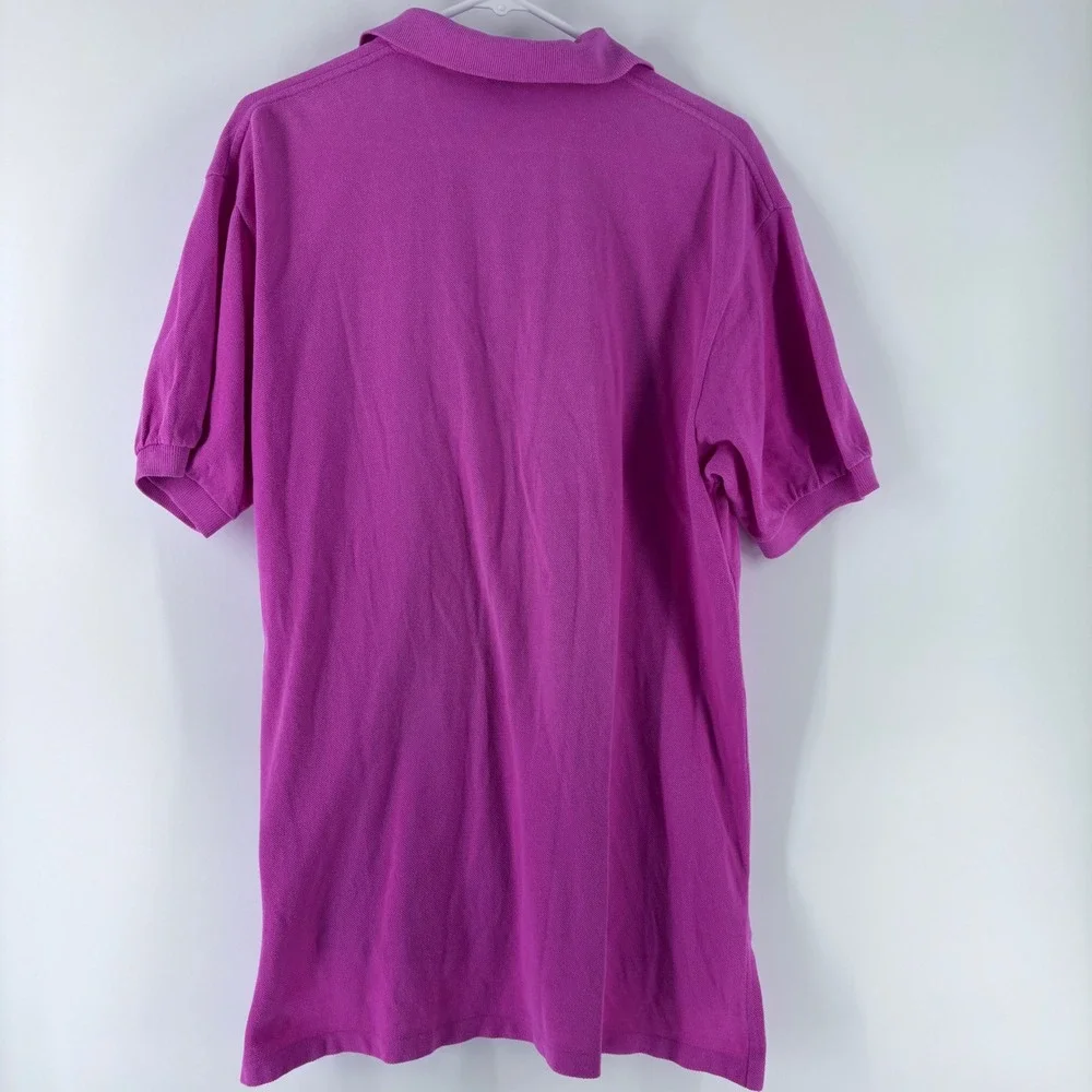 Polo Ralph Lauren Polo Shirt Mens M Pink Magenta Green Pony Logo Cotton Pique